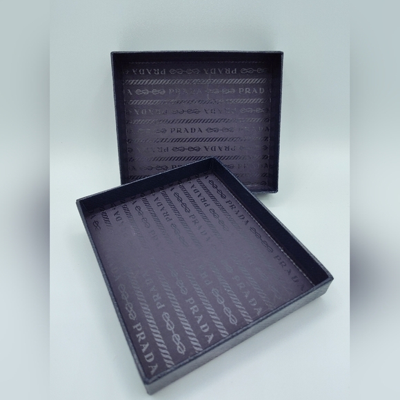 PRADA Navy Saffiano Gift Box | Silver Logo | 6.25x5.25 | Luxury Packaging EUC - Picture 3 of 6
